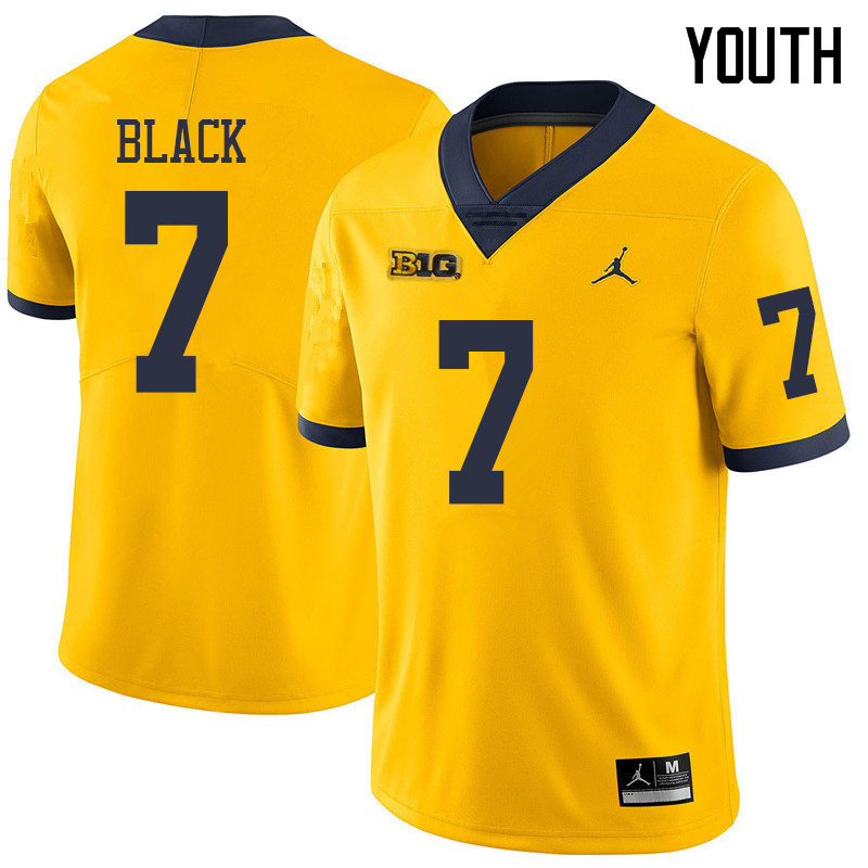 Jordan Brand Youth #7 Tarik Black Michigan Wolverines College Football Jerseys Sale-Yellow